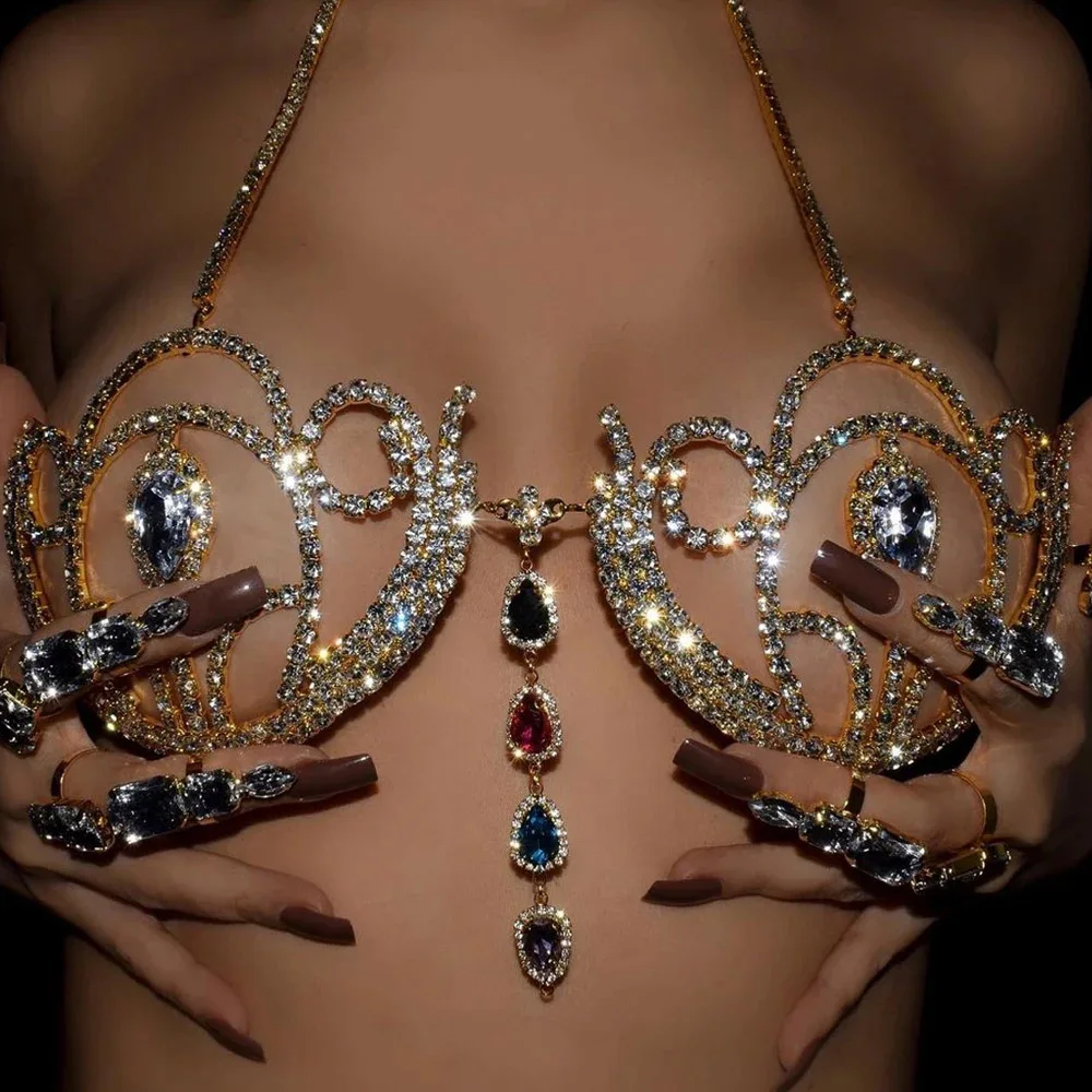 Body Jewelry Retainers - Роскошный женский бюстгальтер-бикини с геометрическим рисунком