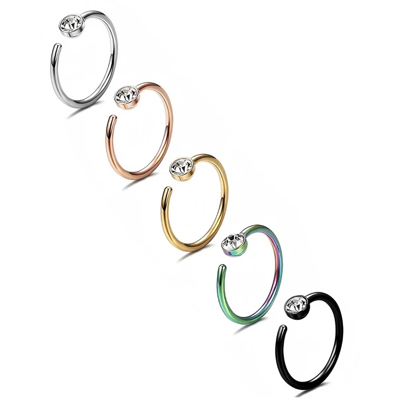 Body Jewelry Surgical Steel - 5 шт. 18G кольца для носа,