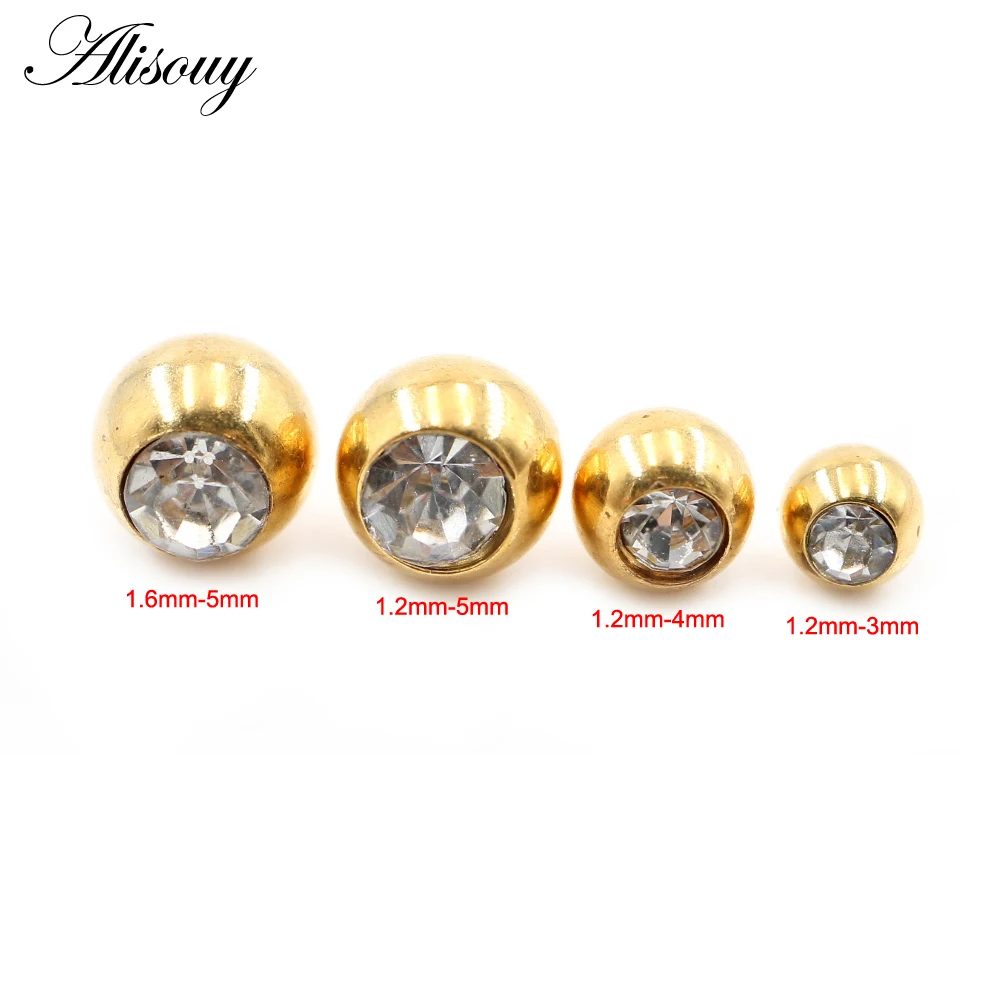 2 штуки, 14G/16G, циркон, нерж – обзор и цена Body Jewelry Replacement Ball
