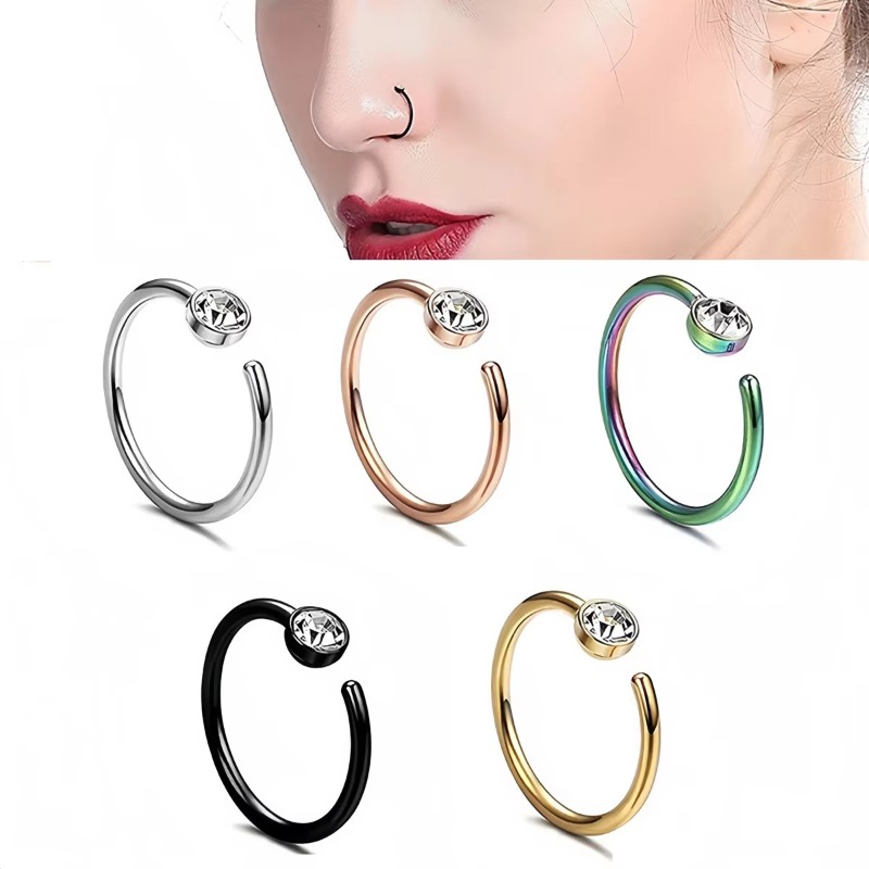 5 шт. 18G кольца для носа, С-о – обзор и цена Body Jewelry Surgical Steel
