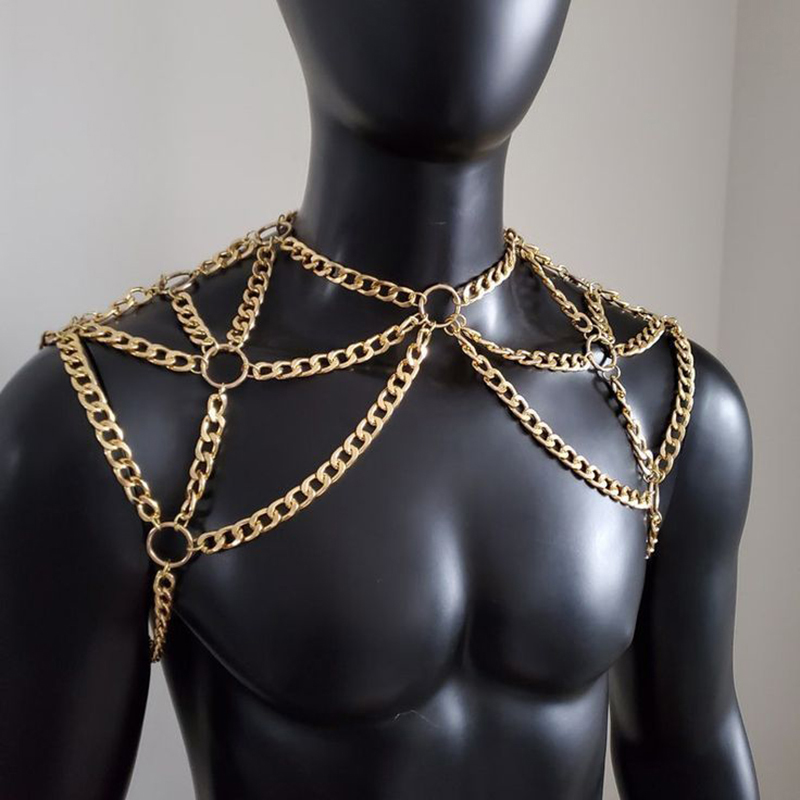 Панк мужская цепочка на плечо  – обзор и цена Body Jewelry Necklace