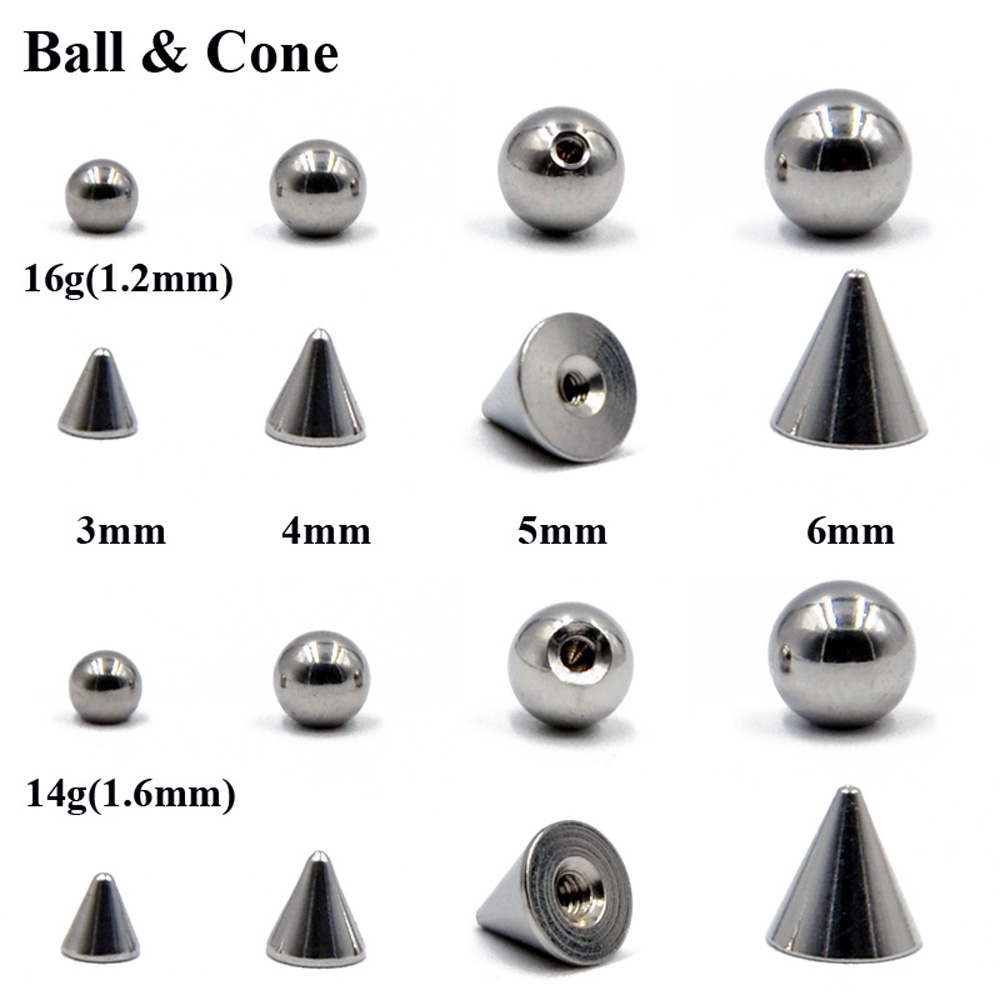 100 шт./лот, сталь 14 г 16 г,  – обзор и цена Body Jewelry Replacement Ball