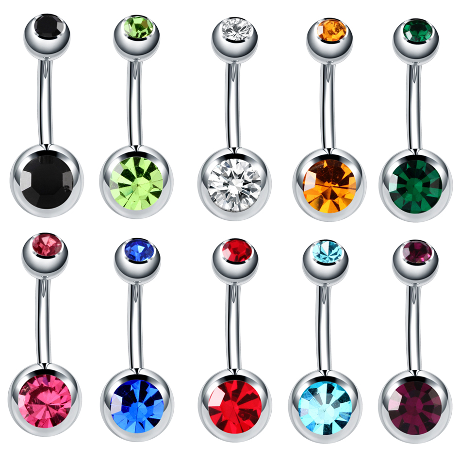 Кольцо для пупка с фианитом 31 – обзор и цена Body Jewelry Surgical Steel