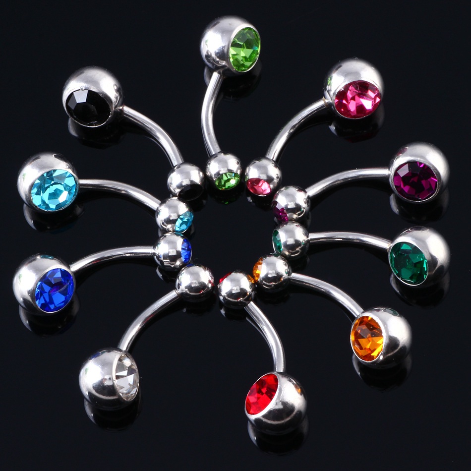 Кольцо для пупка с фианитом 31 – обзор и цена Body Jewelry Surgical Steel